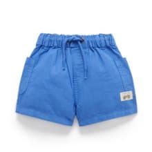 澳洲Purebaby有機棉男童/女童裝短褲12M-4T 藍色