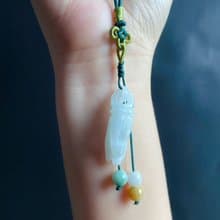 祈願 天然緬甸玉翡翠 手工雕刻 佛手 保平安 禮物 手機掛 長輩禮