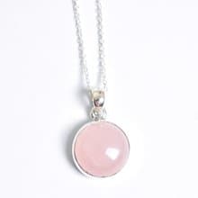 Rose Quartz Silver Necklace (Silver 925)