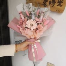 有錢花束 永生花束 網紅打卡花束 滿天星 永生玫瑰 情人節禮物 女