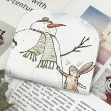 真皮【對摺錢包】雪人 短夾 錢包 零錢包 皮包 輕薄 情人節禮物