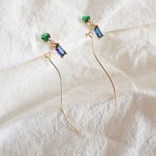 ::優雅鋯石系列:: 彩色鋯石耳飾 撞色耳環 甜美浪漫 耳釘耳飾花托