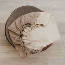 2psc Beige and Brown fitted cot sheets for baby crib