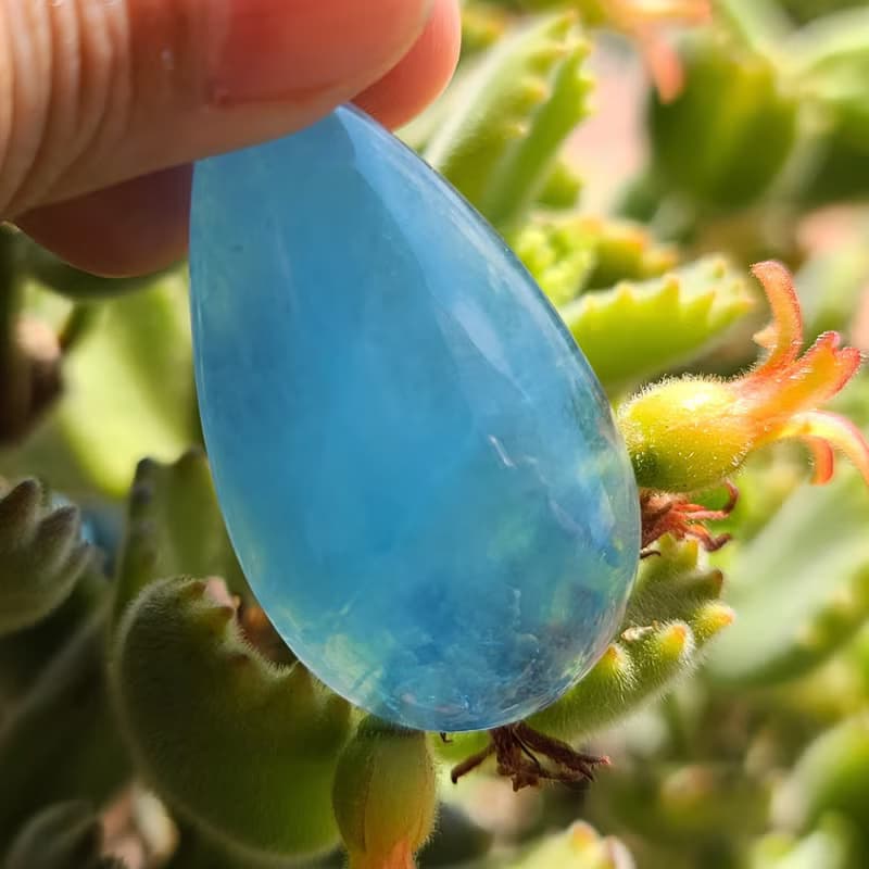 女孩水晶世界-【碧水藍】-海藍寶石 項鍊 鍊墜  附電鍍玫瑰金鍊