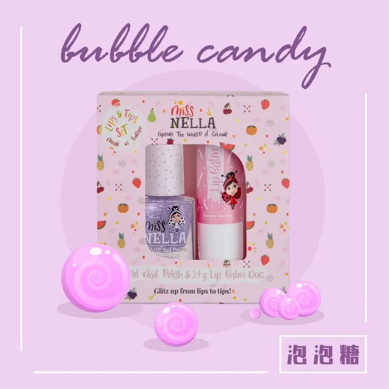 英國【Miss NELLA】兒童水性彩妝糖果罐系列2入組-泡泡糖