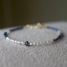 手鍊 藍寶石 海藍寶 珍珠 - 破紀錄 -