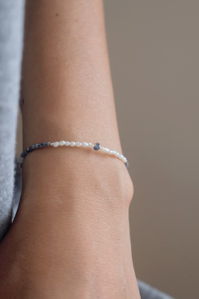 手鍊 藍寶石 海藍寶 珍珠 - 破紀錄 -