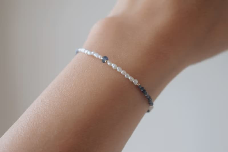 手鍊 藍寶石 海藍寶 珍珠 - 破紀錄 -