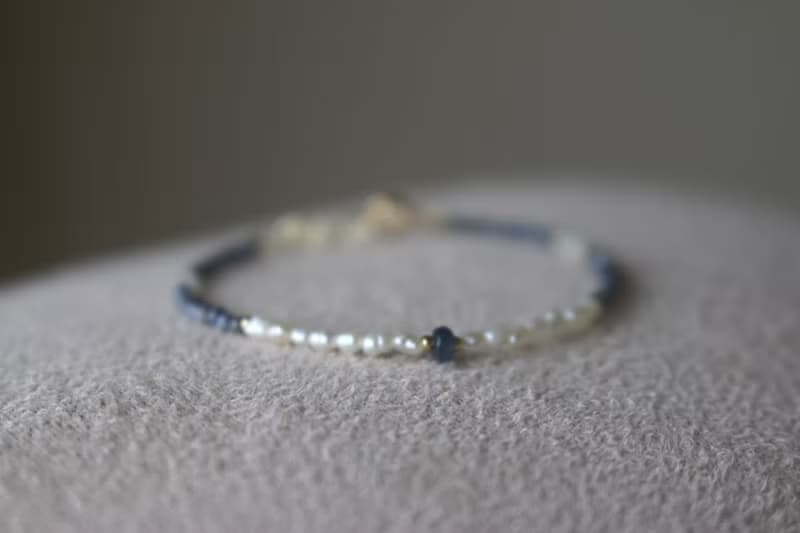 手鍊 藍寶石 海藍寶 珍珠 - 破紀錄 -