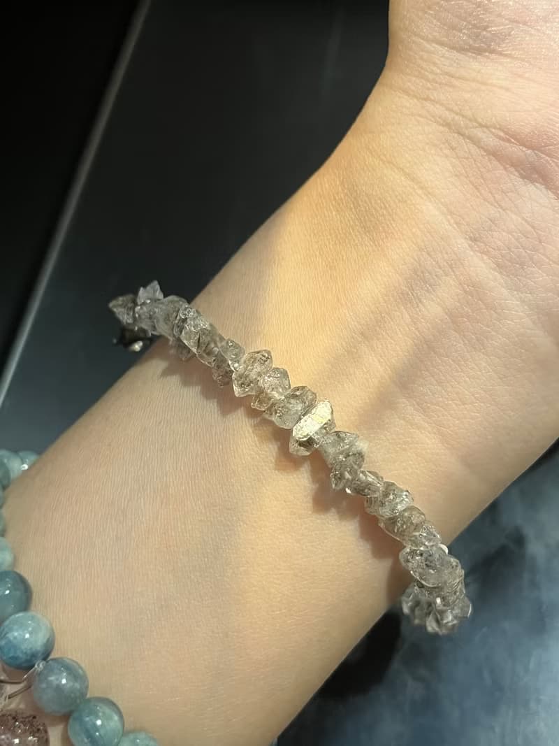 美國閃靈 閃靈鑽 雙尖水晶 手串 手鍊 天然水晶手鍊