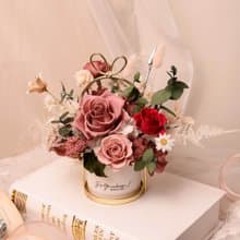 【相遇】 永生花 乾燥花開幕賀禮 新居 升遷 蝴蝶結 桌花 / 共3款