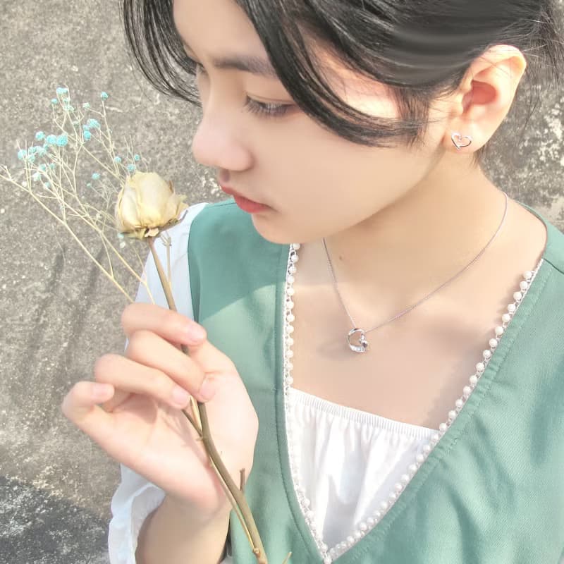莫桑鑽 | 925 純銀永恆的愛心形鑲 莫桑鑽 項鍊