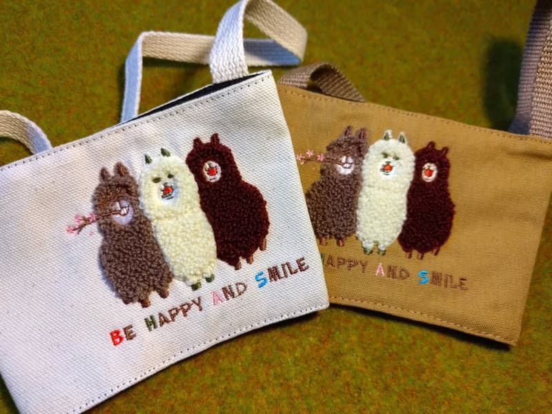 杯套【羊駝兄弟】可愛動物 羊駝 草泥馬 立體刺繡 杯套 環保杯套