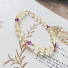 Enko | 蕾拉的獨角戲 黃水晶 紫水晶14k包金手鍊