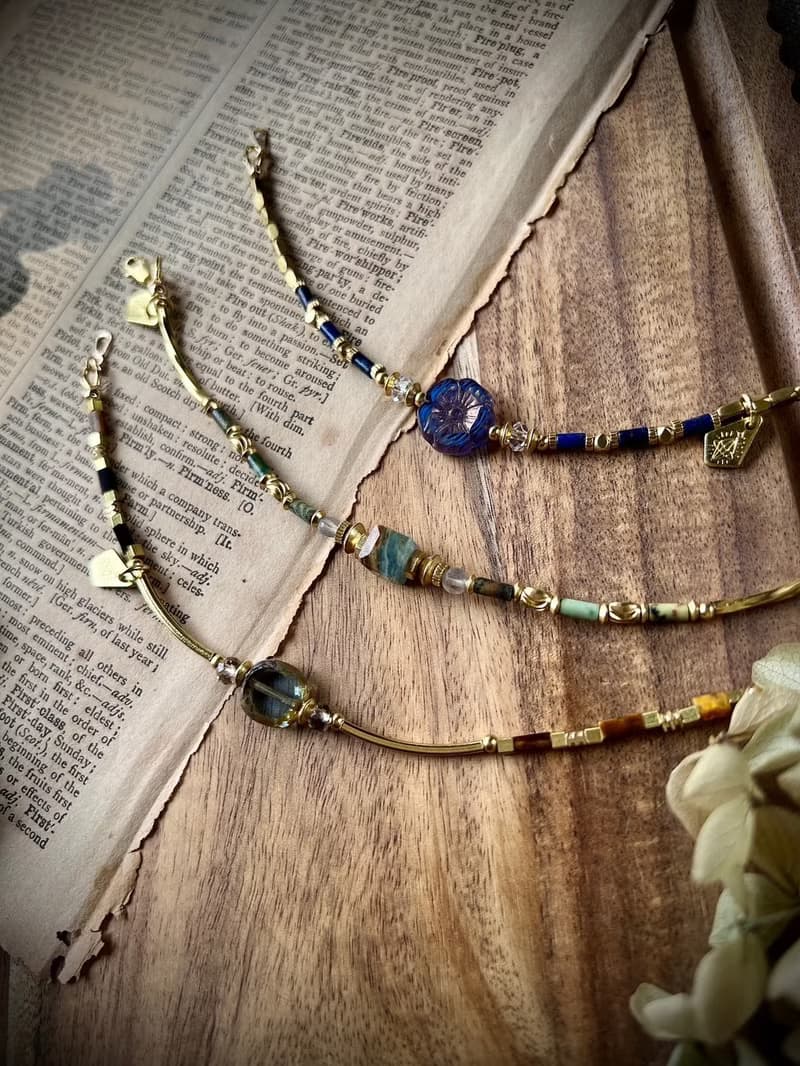 -獨自遠行-天然水晶手鏈/黃銅手鍊