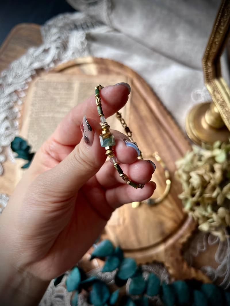 -獨自遠行-天然水晶手鏈/黃銅手鍊