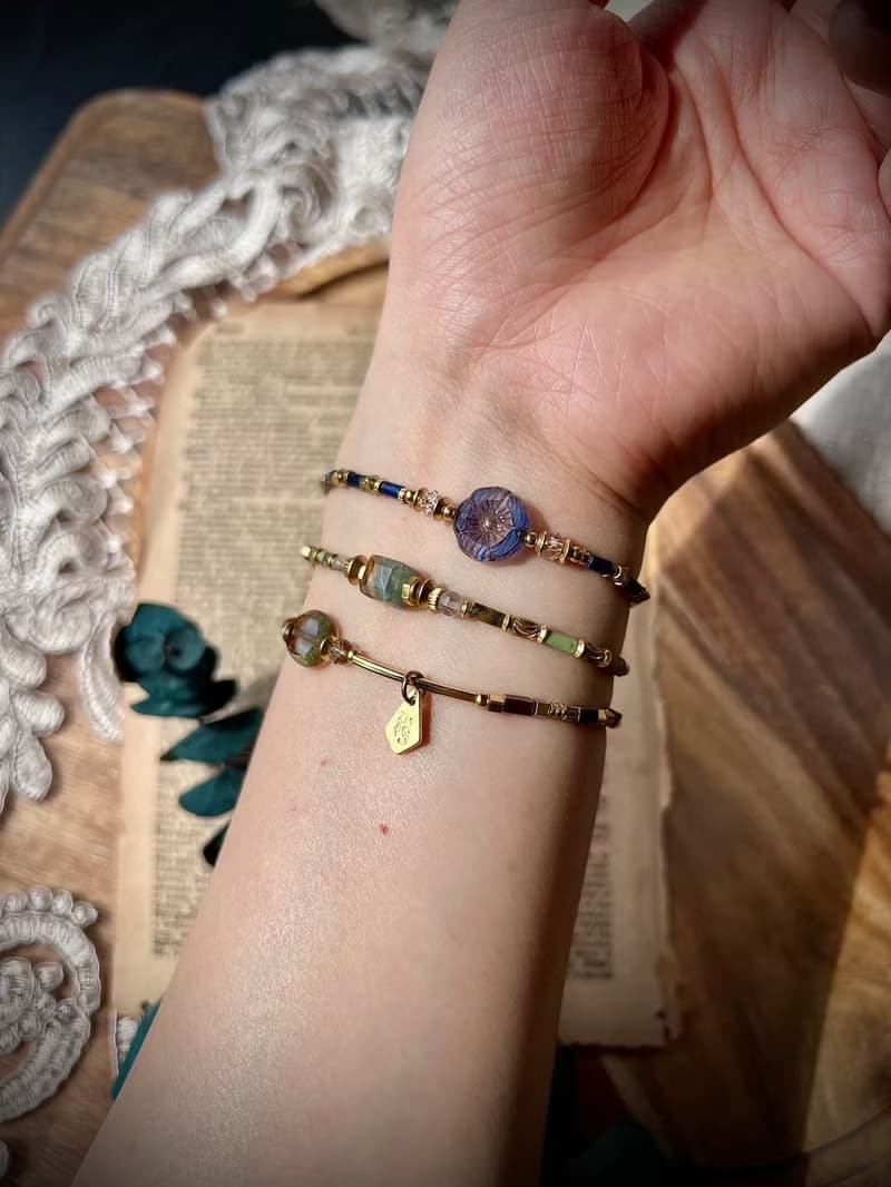 -獨自遠行-天然水晶手鏈/黃銅手鍊