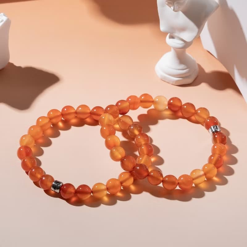 冰透紅瑪瑙 | 天然能量手串 | 7.5-8.5mm  D12602