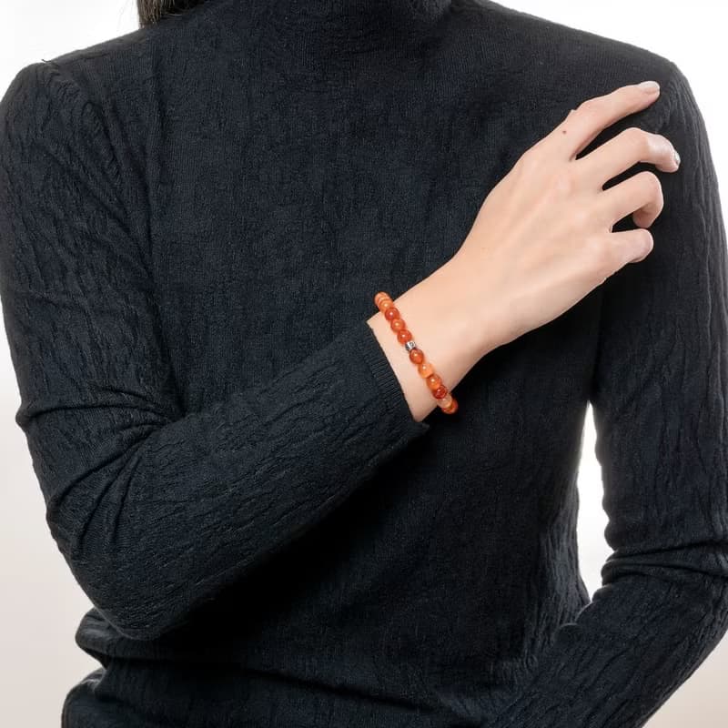 冰透紅瑪瑙 | 天然能量手串 | 7.5-8.5mm  D12602