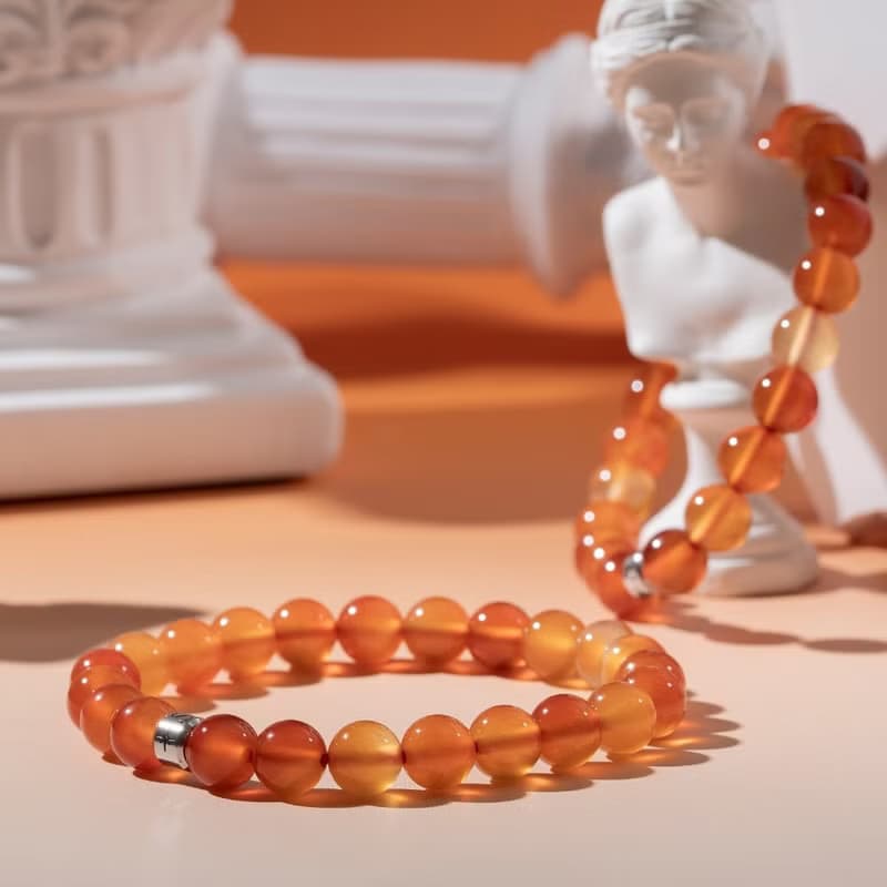 冰透紅瑪瑙 | 天然能量手串 | 7.5-8.5mm  D12602