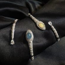 靈蛇。歐泊 手鏈 手環 海藍寶 手鍊 手環。女巫彩寶