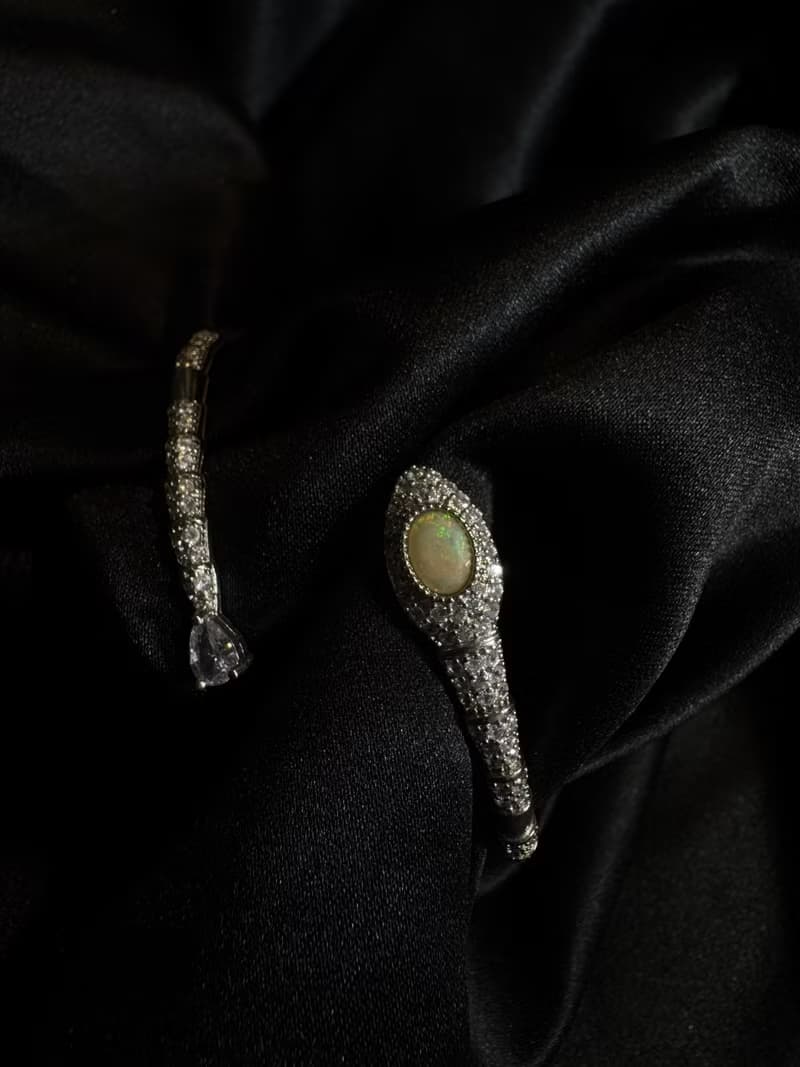 靈蛇。歐泊 手鏈 手環 海藍寶 手鍊 手環。女巫彩寶