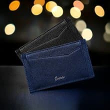 【專利】RFID意大利十字紋Series V Slim Six真皮卡片套(藏藍色)