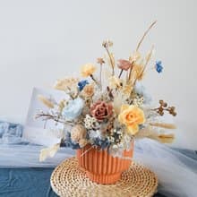 【竒植花物】清新不凋花乾燥盆花 生日禮物/開幕/新居落成