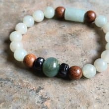 天然緬甸翡翠飄花鼓珠 桶珠 無拋光圓珠 檀木珠椰蒂珠手串手鍊