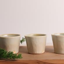 青黃梅灰小茶杯