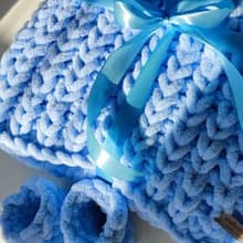 Newborn baby set booties and blanket receiving gift