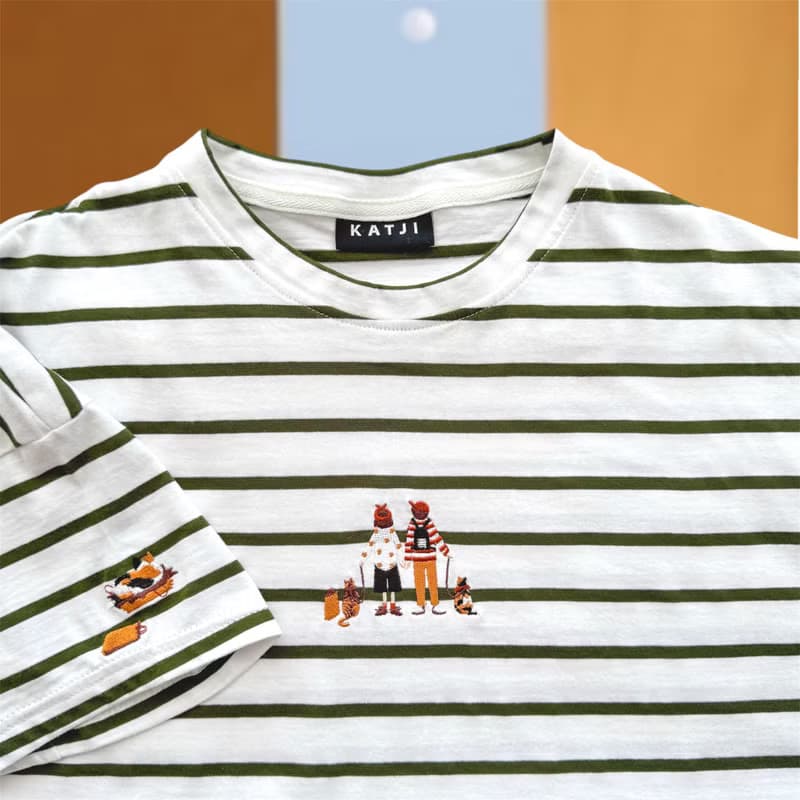(男女皆可) 短袖彈性棉上衣 : Stripe Collection