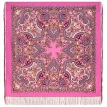 Pavlovo Posad Russian Shawl 100% Wool Scarf 125x125 cm Wrap Silk Fringe 2025-3