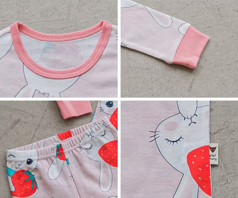 兔兔的草莓時光-舒棉雲柔衣長袖韓國童裝-K19030