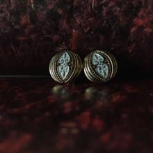 經典箭紋古銅金色耳環  - Vintage