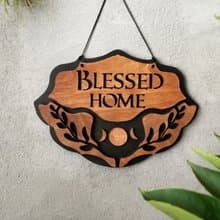 Blessed home wall decor, spiritual home decor, Wooden door sign home protection