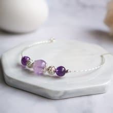 【Amethyst Series】原創DIY手環 薰衣草紫晶 紫阿塞 925純銀手鍊