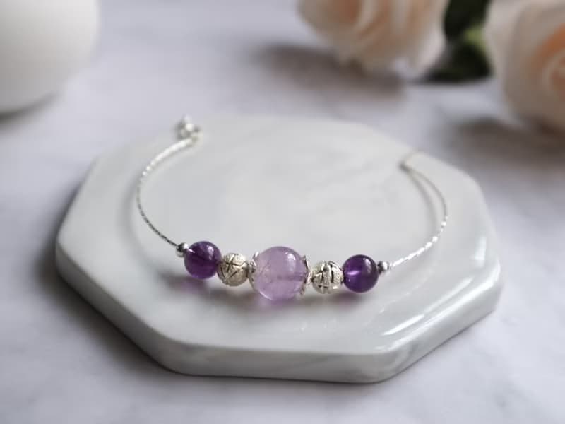 【Amethyst Series】原創DIY手環 薰衣草紫晶 紫阿塞 925純銀手鍊