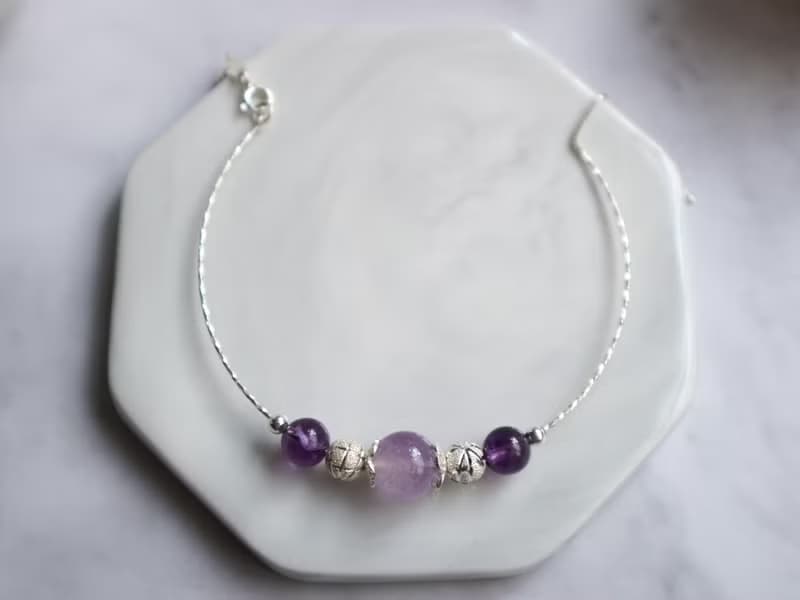【Amethyst Series】原創DIY手環 薰衣草紫晶 紫阿塞 925純銀手鍊