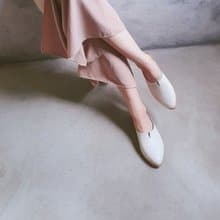 【法式簡約】小v口精靈穆勒鞋_奶油 |手工訂製| MIT