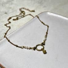 老林雜貨 | 單圈黃銅珍珠項鍊