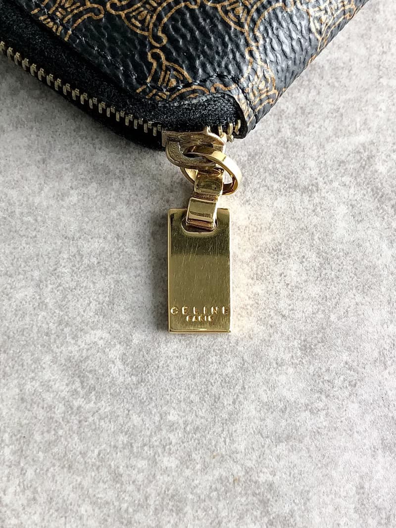 【 日本直送　名牌中古包 】CELINE セリーヌ マカダム 財布 ブラック PVC レザー ラウンドファスナー vintage ヴィンテージ p26tze