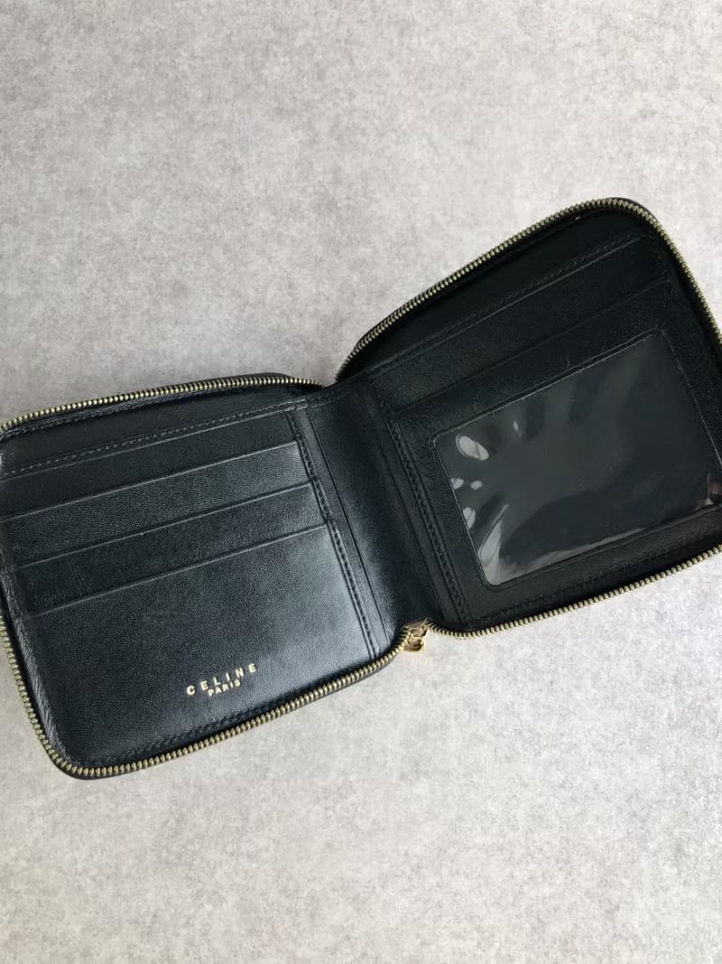 【 日本直送　名牌中古包 】CELINE セリーヌ マカダム 財布 ブラック PVC レザー ラウンドファスナー vintage ヴィンテージ p26tze