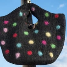 天然羊毛氈輕便包 手提包 手拿包 手袋 便當袋 托特包 色塊包-彩