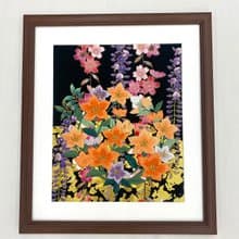 色打掛からつくるアートパネル　vintage fabric 和モダン 和風インテリア  プレゼント 結婚祝 新築祝 長寿祝 縁起物 額装インテリア　1 居家