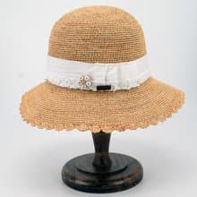 春露小花帽-小白花(附贈珍珠胸針、可折)