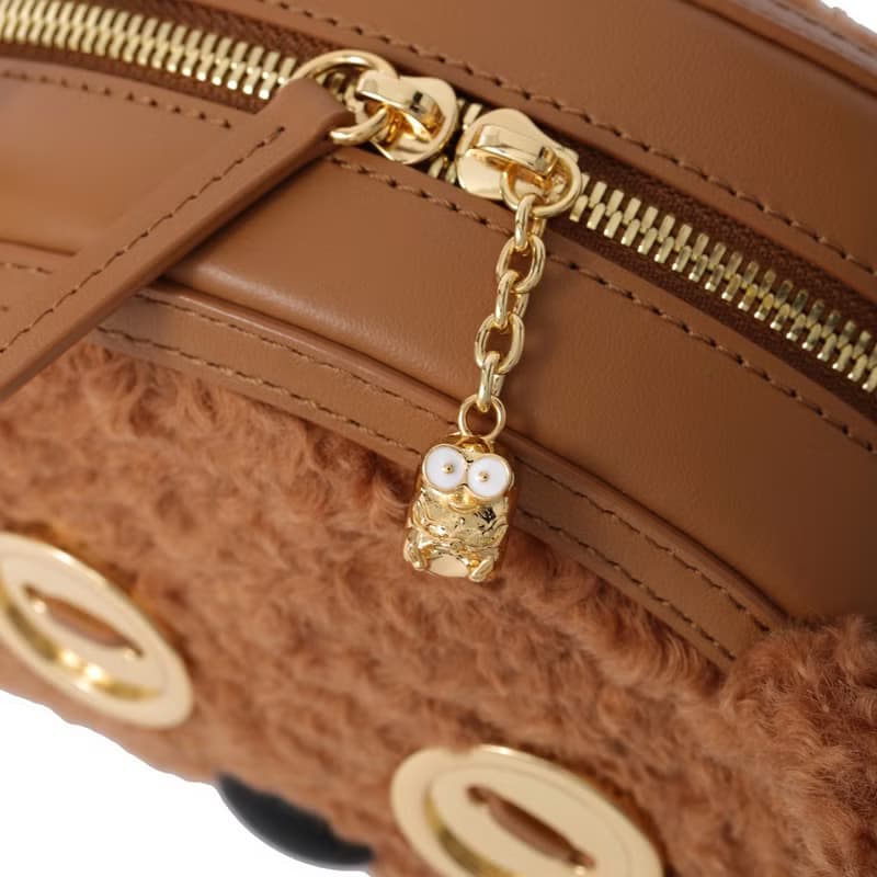 【滿額贈】Minions Tim 毛毛皮革斜揹袋 側背包 免運 送禮 收納