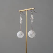 天然石と糸玉の流れるピアス・イヤリング
