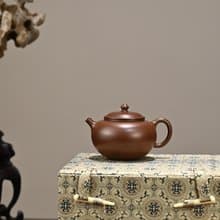 貢珠 五堂風格容量170cc紫泥符合現代審美的圓器小壺秀巧簡練