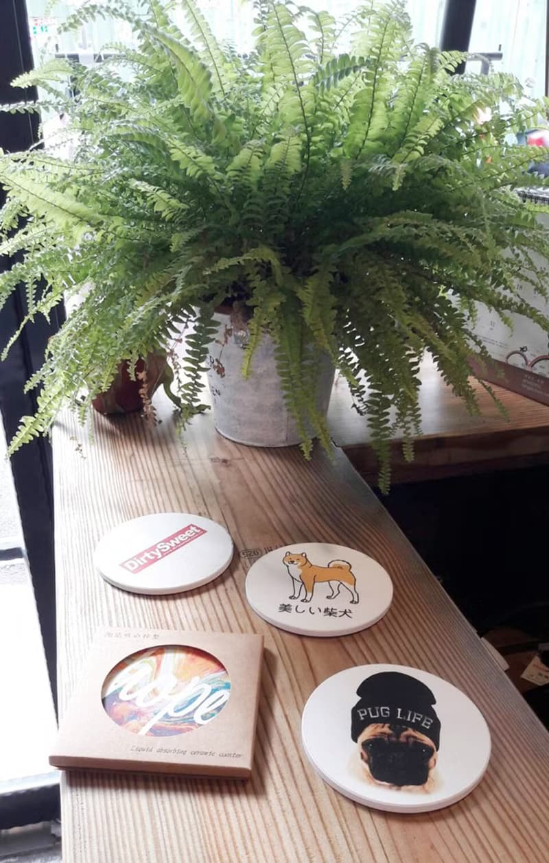 我愛我的男朋友 陶瓷吸水杯墊 情侶情人節禮物七夕生日文青